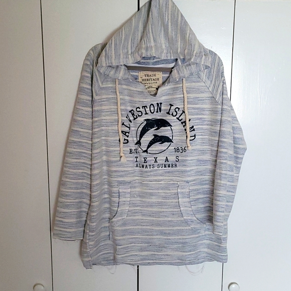 Relaxed fit linen beach hoodie